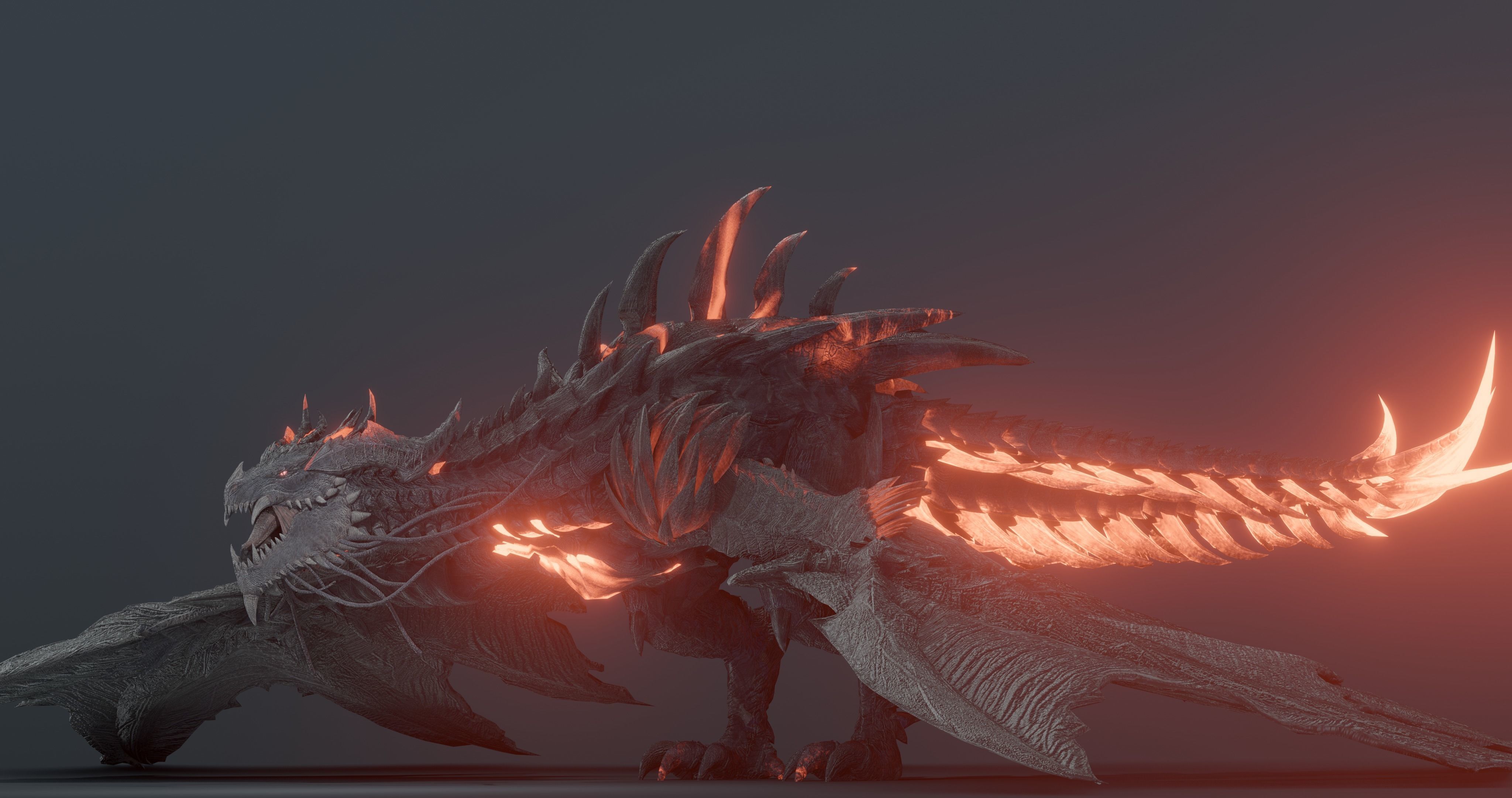 Firestorm Dragon evo gen 2 - rigged Low-poly 3D model_24