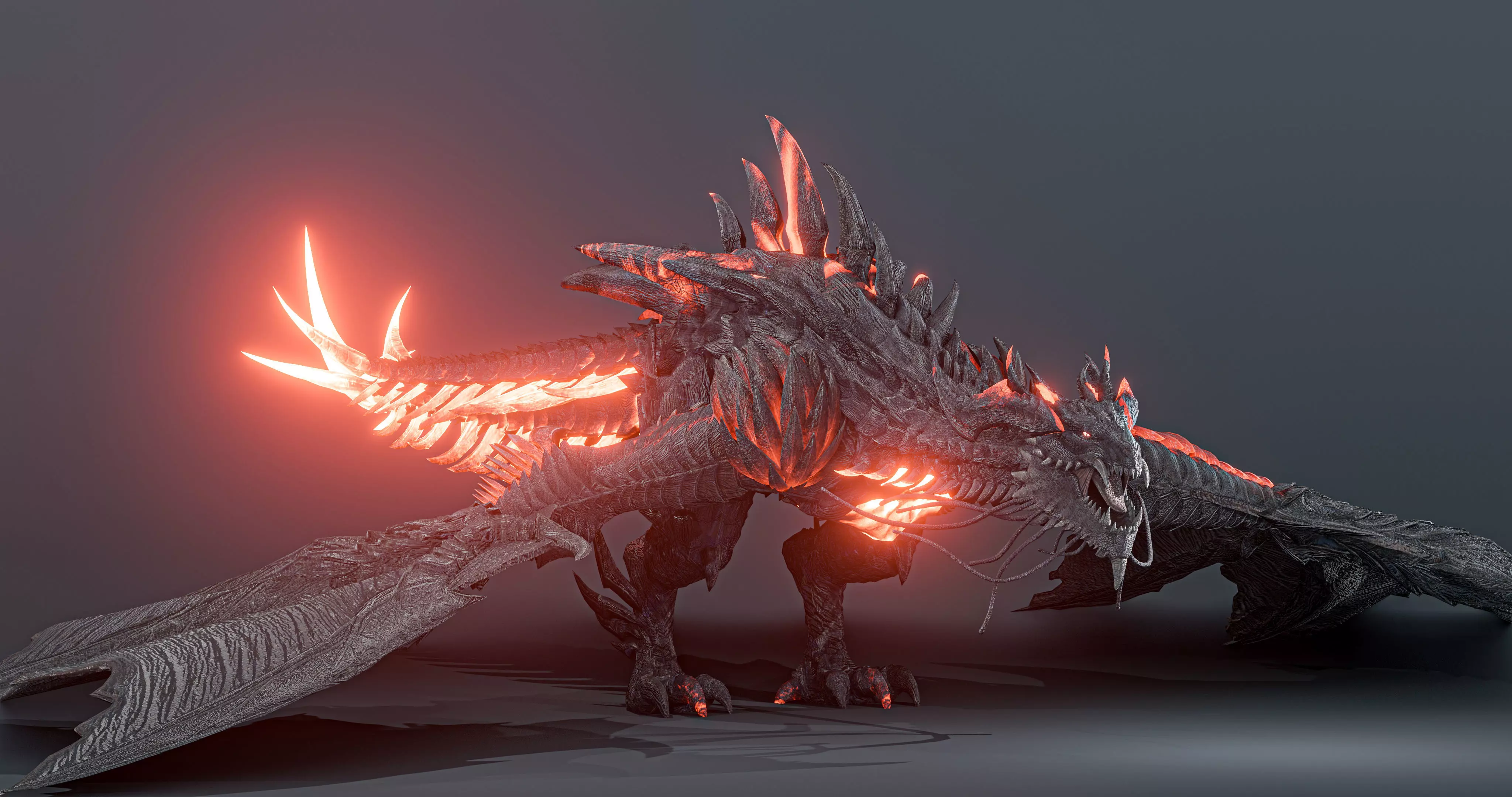 Firestorm Dragon evo gen 2 - rigged Low-poly 3D model_0