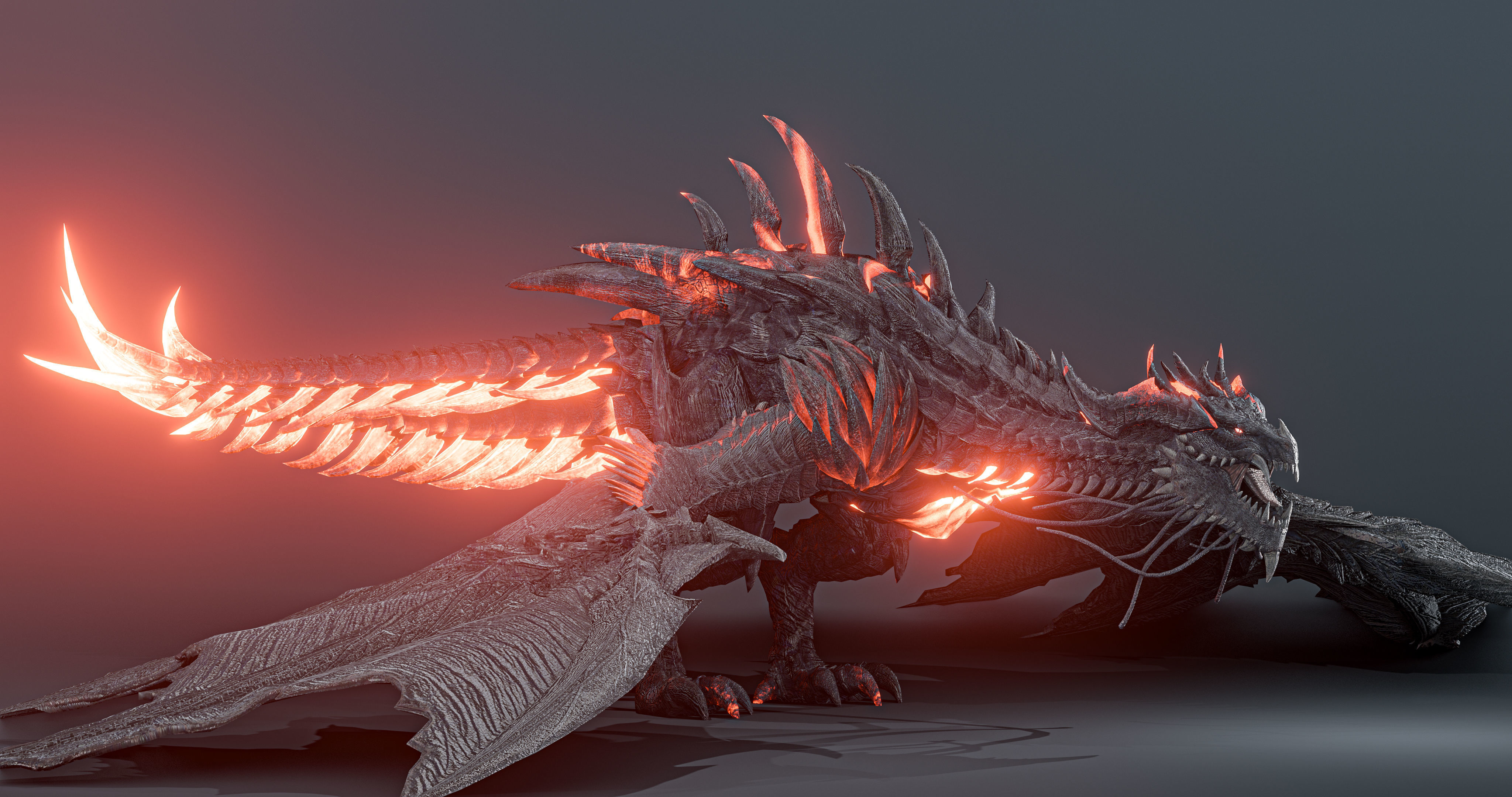 Firestorm Dragon evo gen 2 - rigged Low-poly 3D model_1
