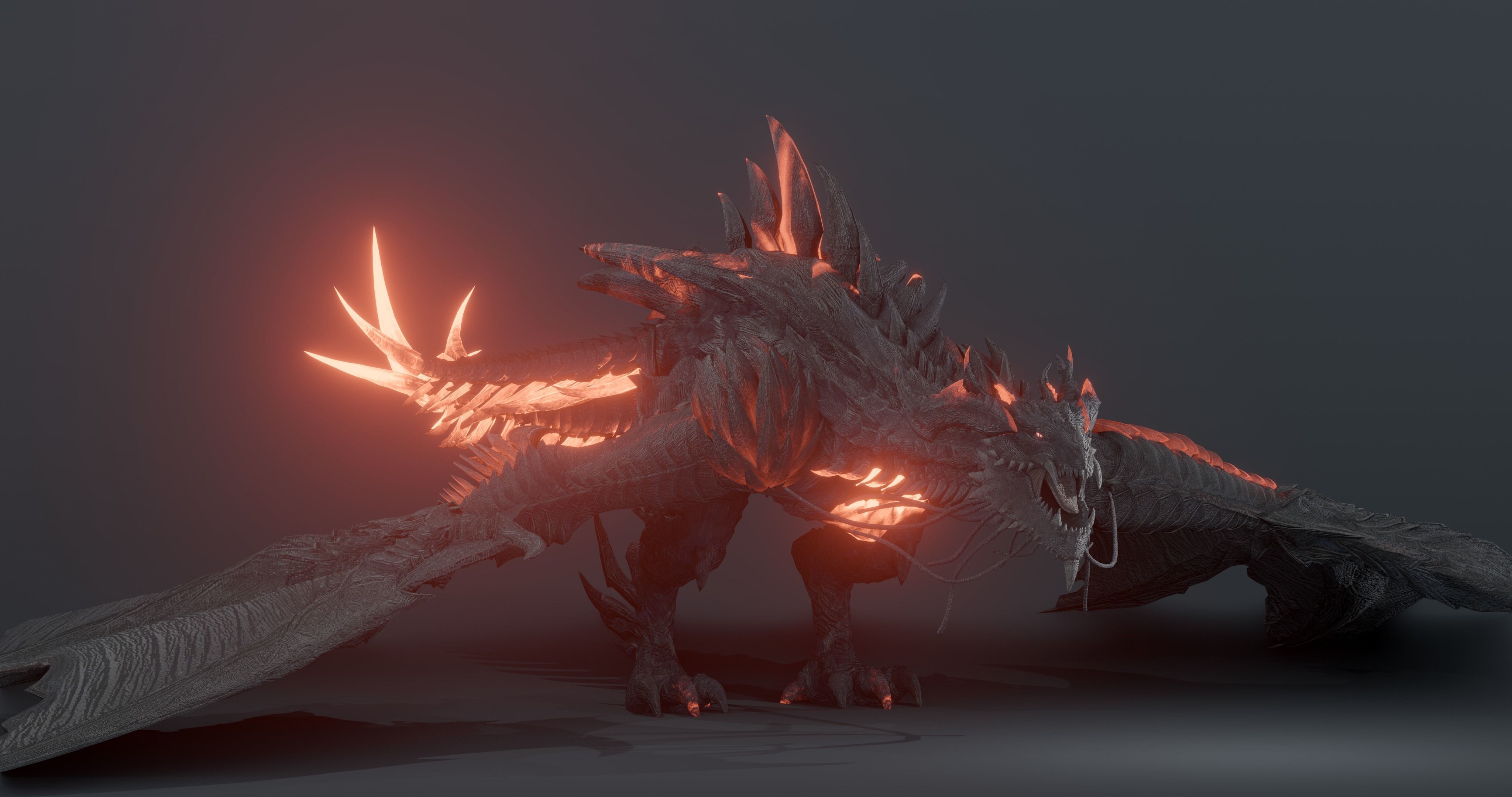 Firestorm Dragon evo gen 2 - rigged Low-poly 3D model_19