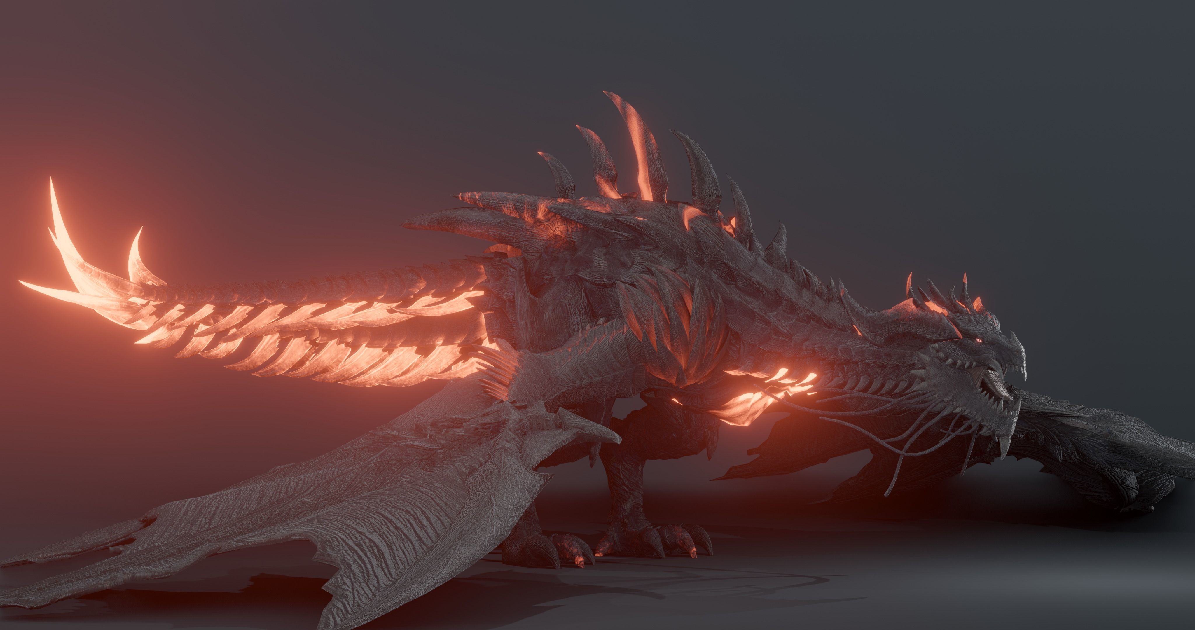 Firestorm Dragon evo gen 2 - rigged Low-poly 3D model_7