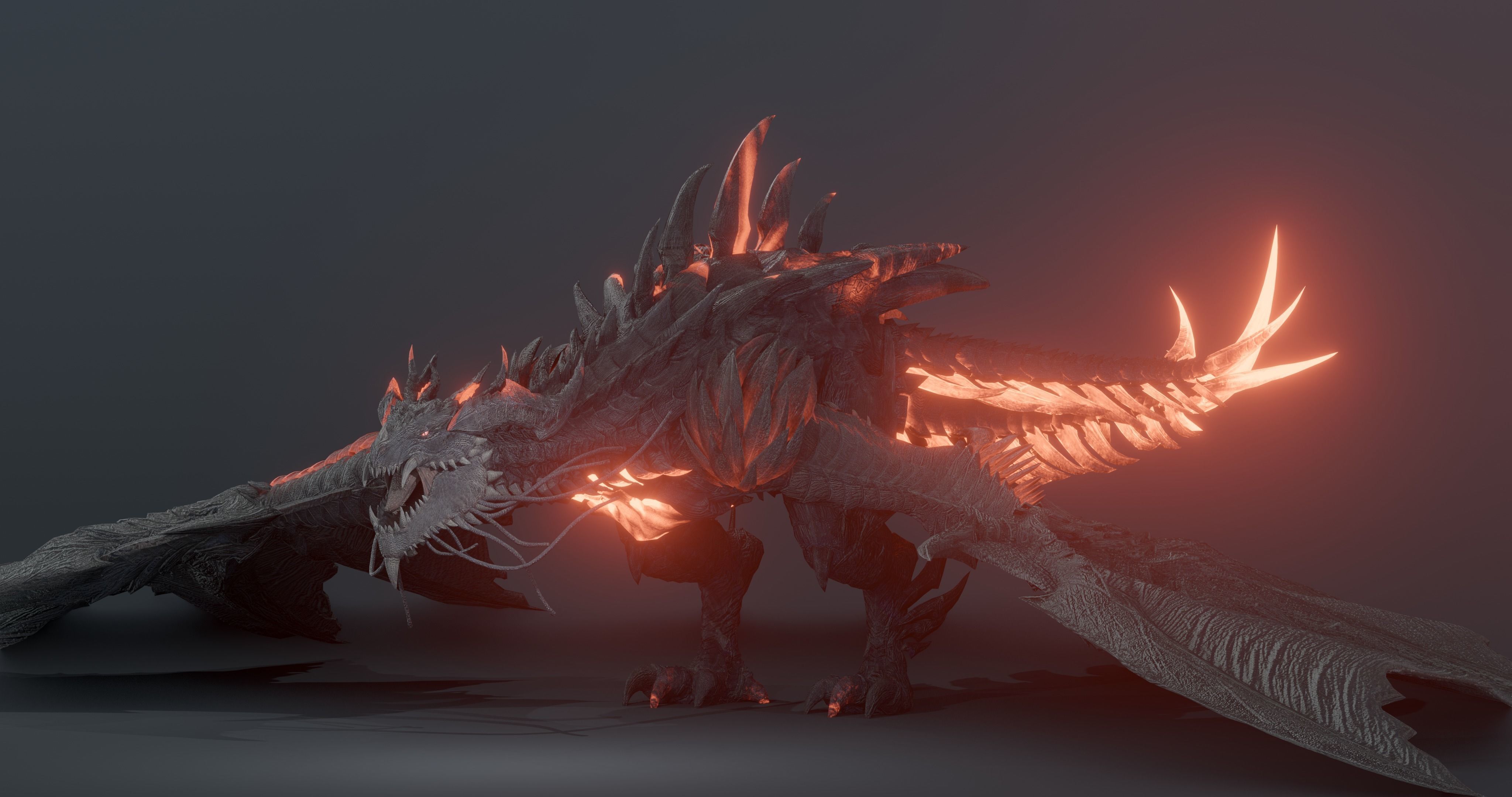 Firestorm Dragon evo gen 2 - rigged Low-poly 3D model_16