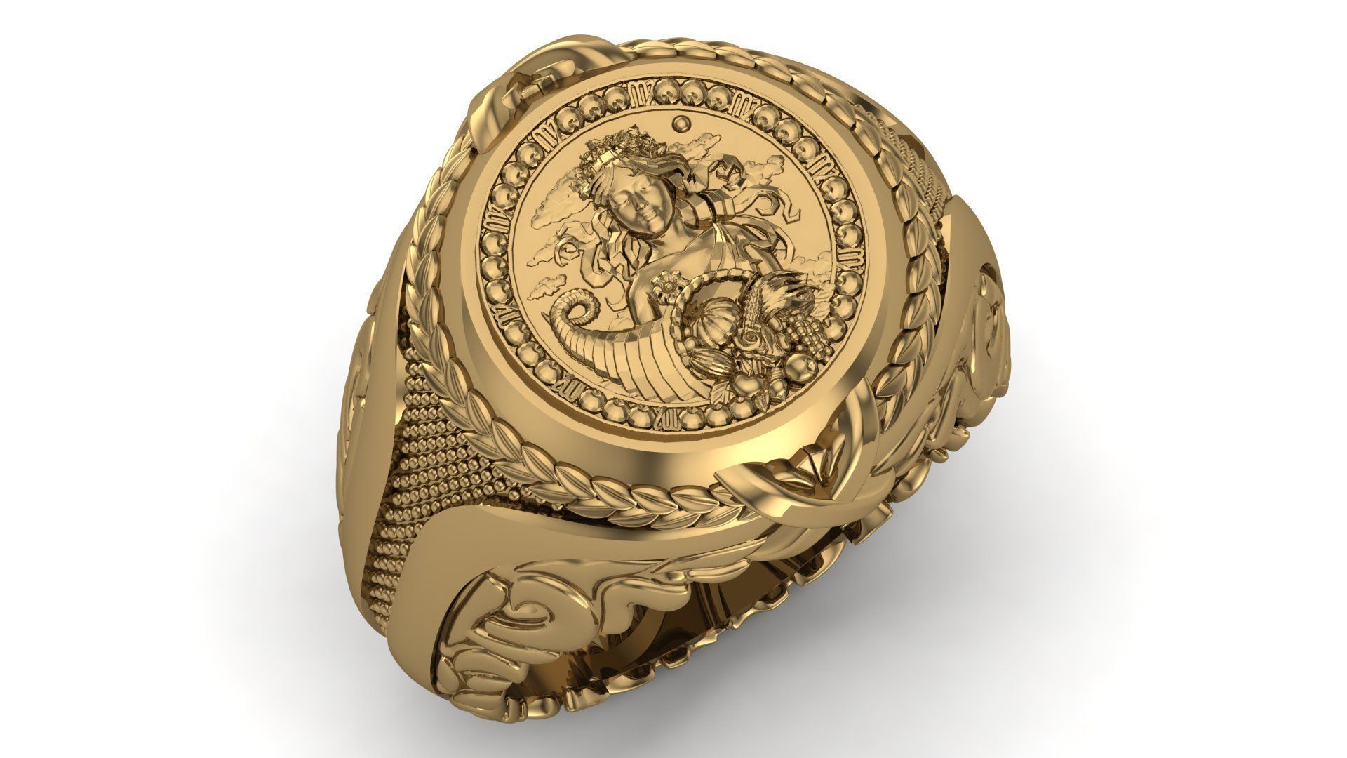 Virgo Zodiac Sign Ring 3D print model_1
