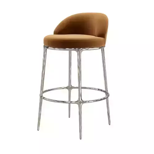 THADDEUS LEATHER SWIVEL BAR AND COUNTER STOOL 3D model