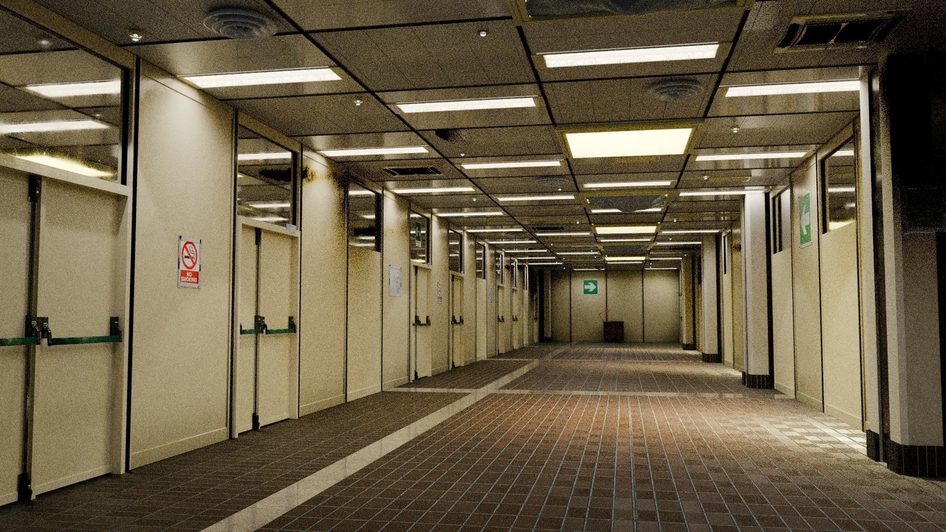 University-Office Hallway 3D model Low-poly 3D model_5