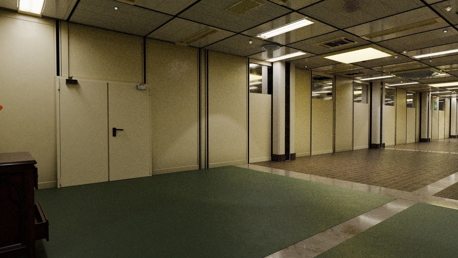 University-Office Hallway 3D model Low-poly 3D model_6