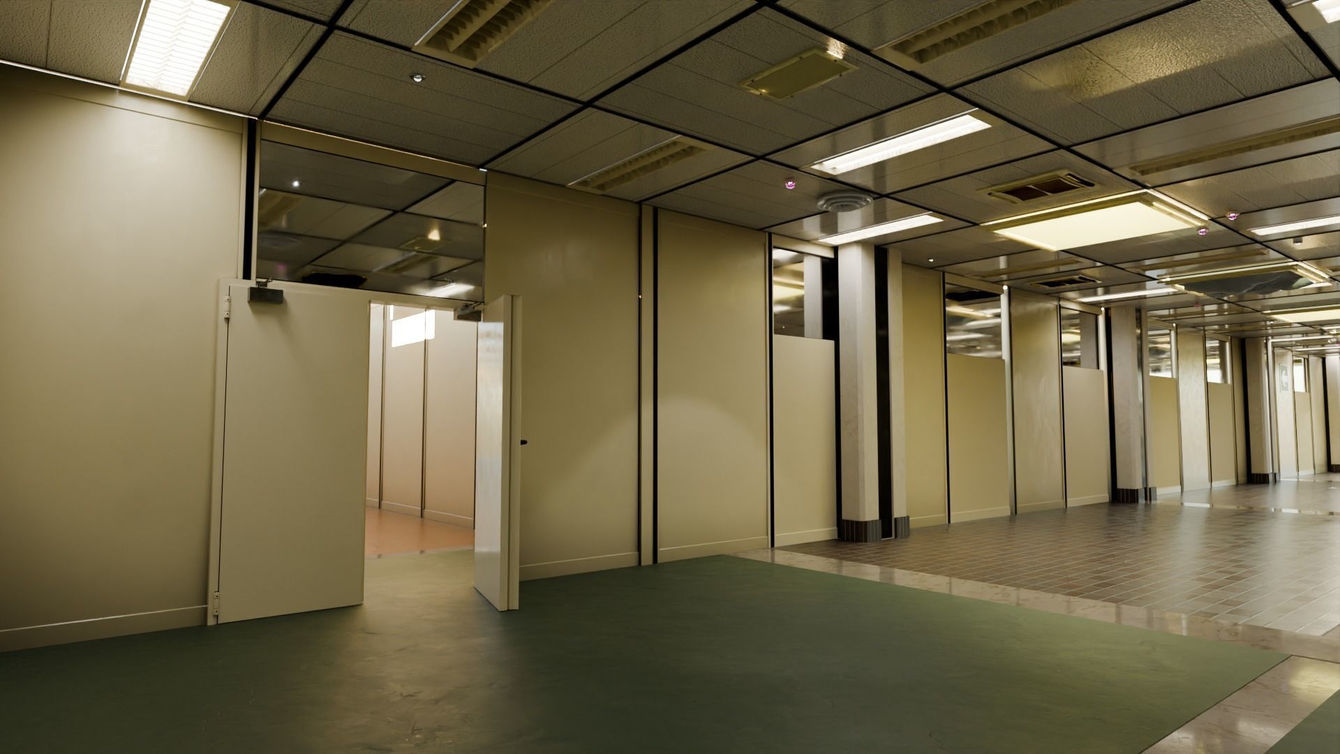 University-Office Hallway 3D model Low-poly 3D model_2