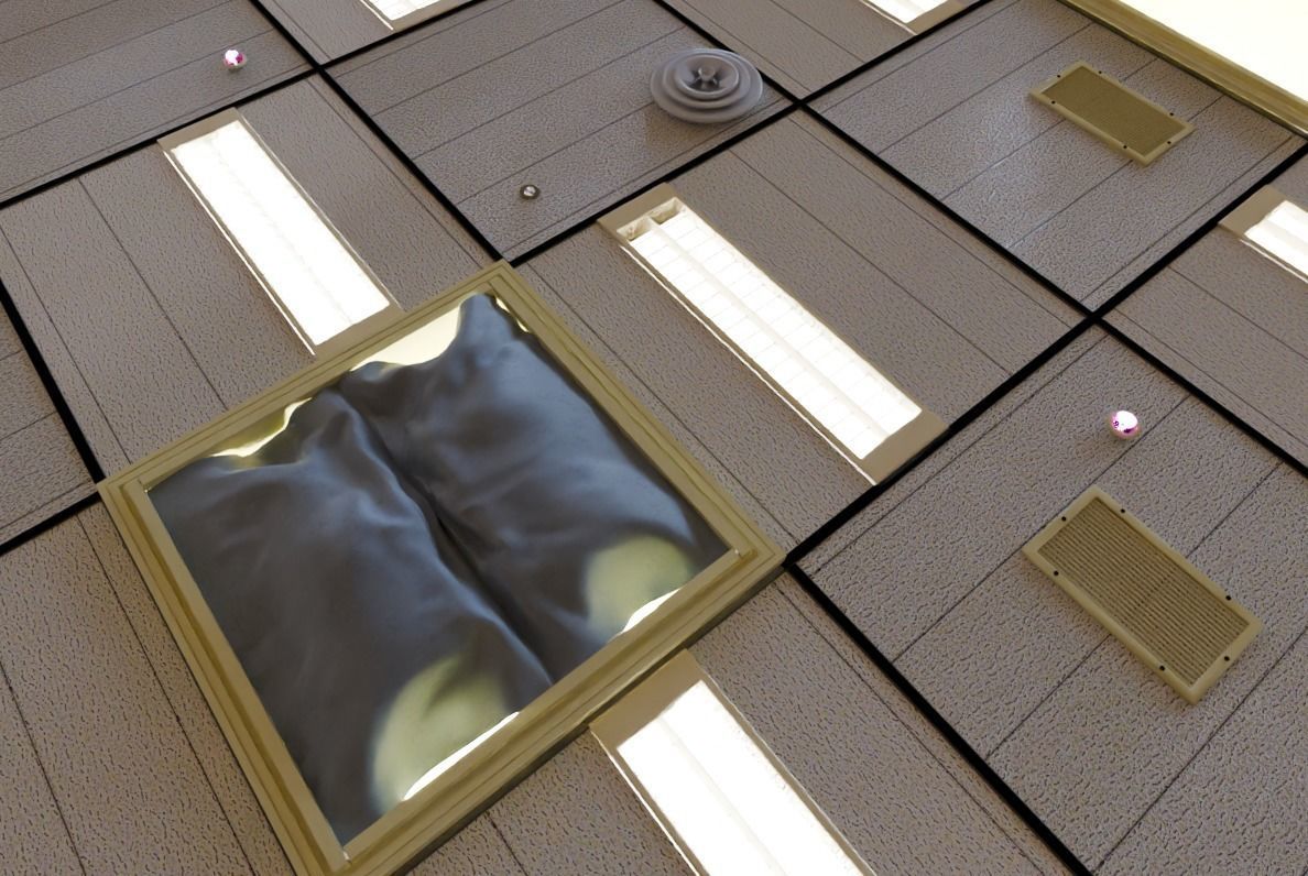 University-Office Hallway 3D model Low-poly 3D model_1