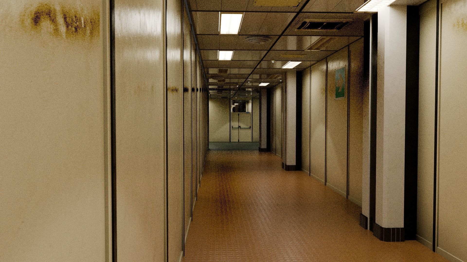 University-Office Hallway 3D model Low-poly 3D model_3