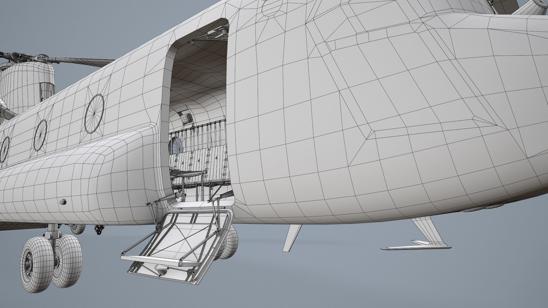  CH-47D Chinook Spanish Army Static Low-poly 3D model_36