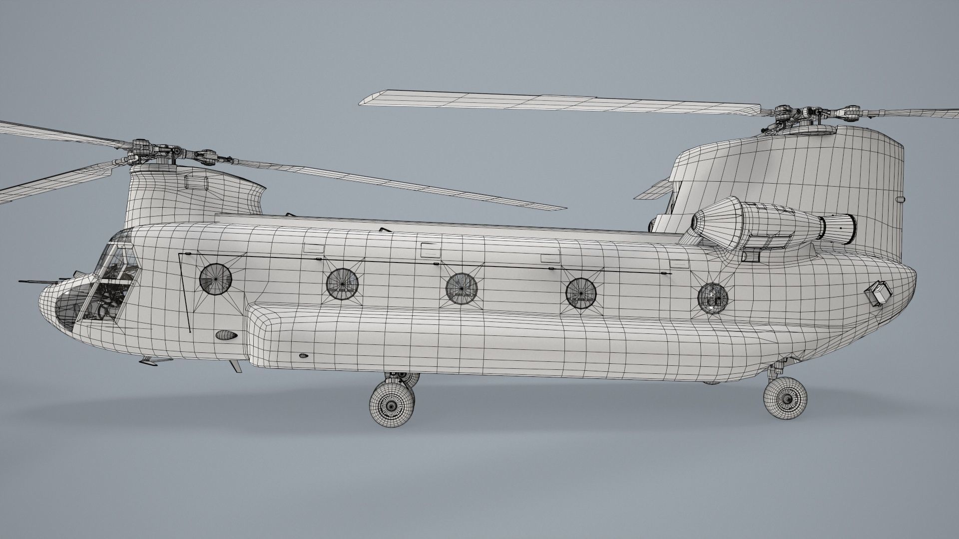  CH-47D Chinook Spanish Army Static Low-poly 3D model_34