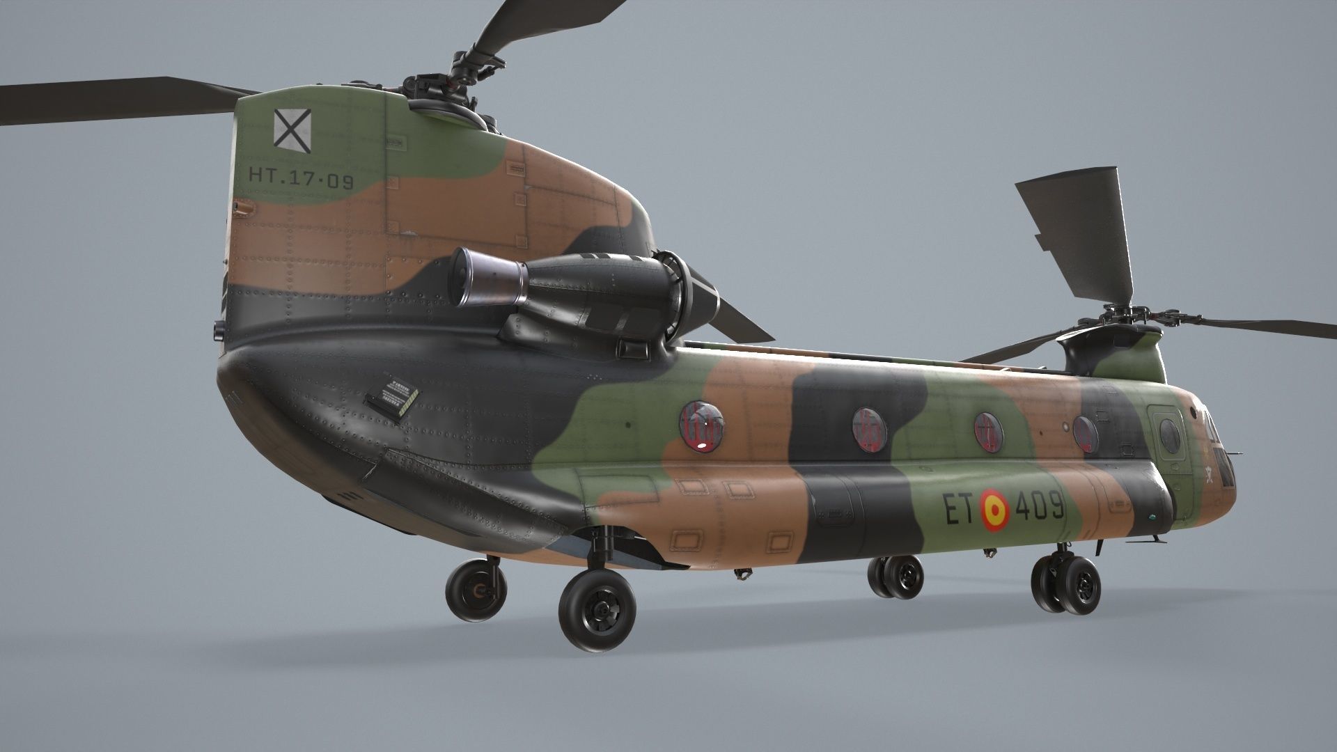  CH-47D Chinook Spanish Army Static Low-poly 3D model_5