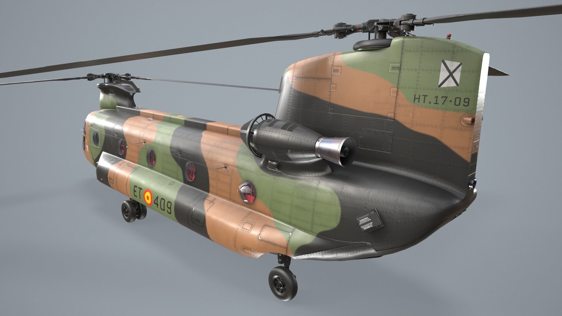  CH-47D Chinook Spanish Army Static Low-poly 3D model_4