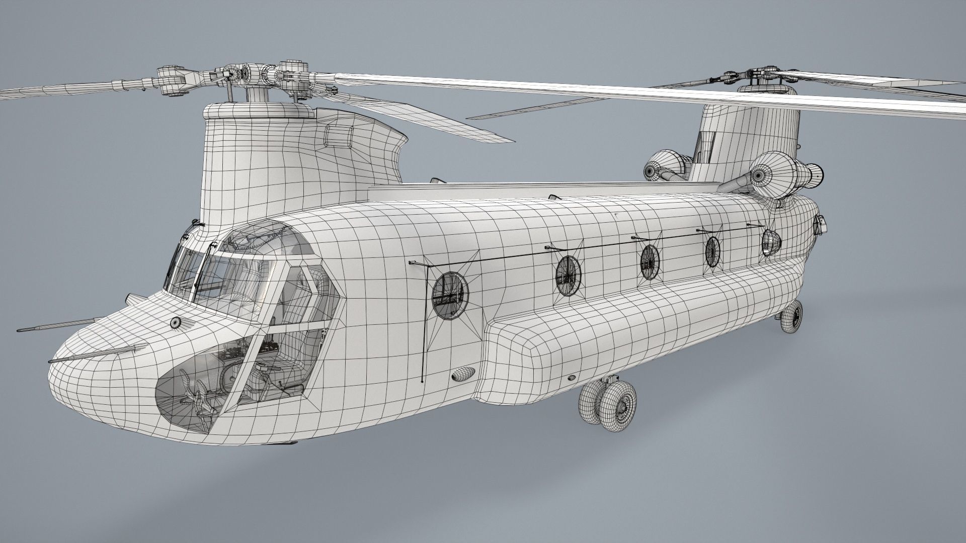  CH-47D Chinook Spanish Army Static Low-poly 3D model_28