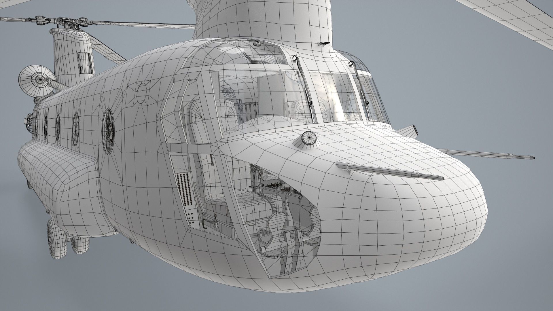  CH-47D Chinook Spanish Army Static Low-poly 3D model_31