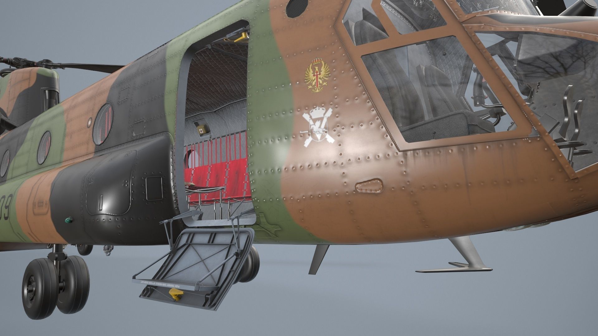  CH-47D Chinook Spanish Army Static Low-poly 3D model_17