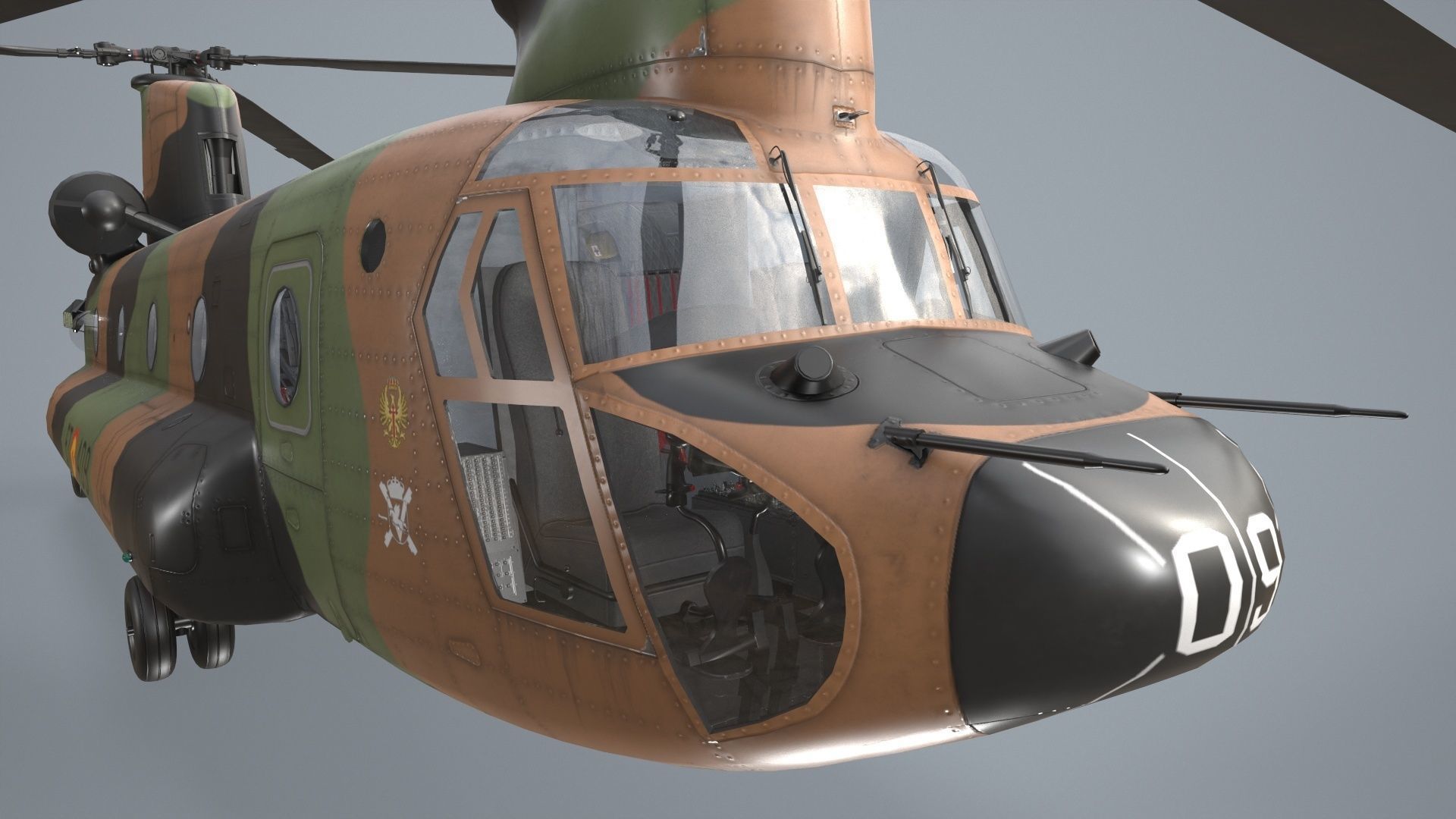  CH-47D Chinook Spanish Army Static Low-poly 3D model_6