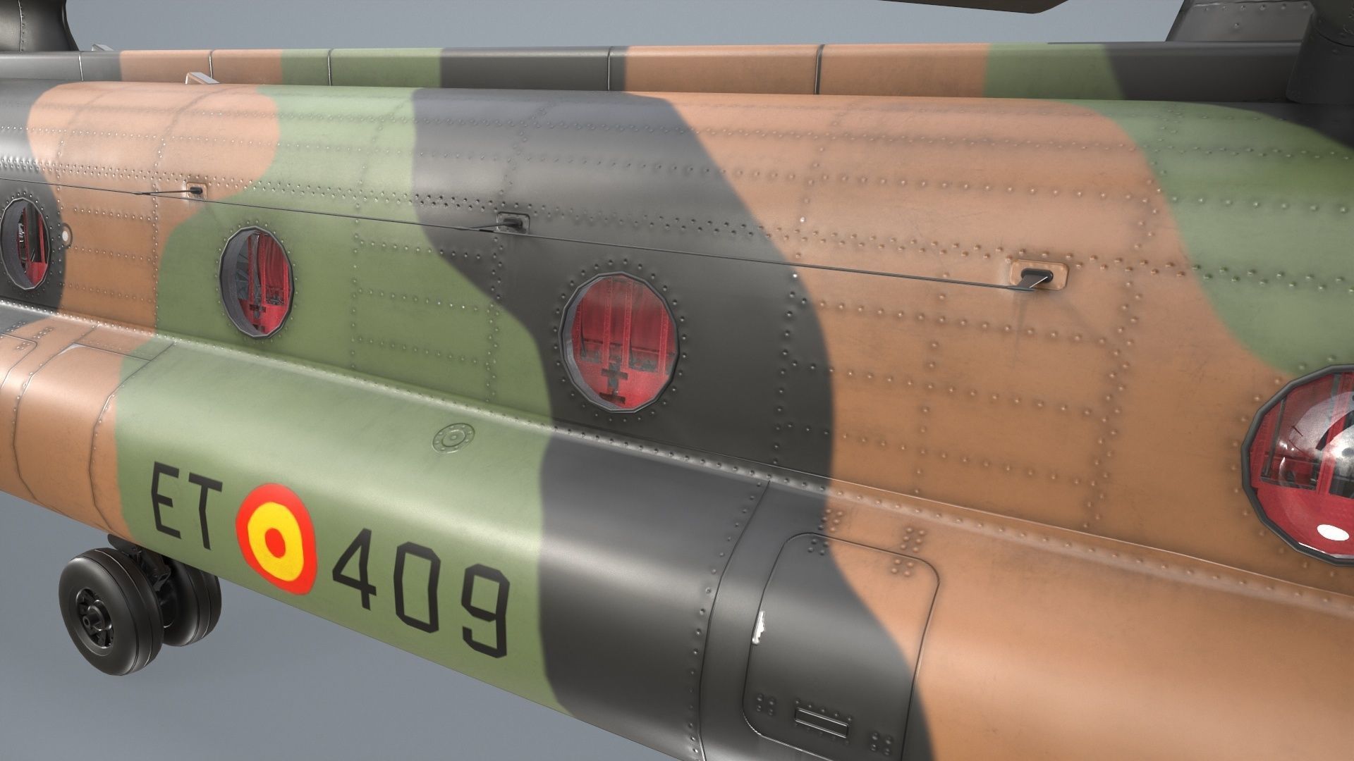  CH-47D Chinook Spanish Army Static Low-poly 3D model_8