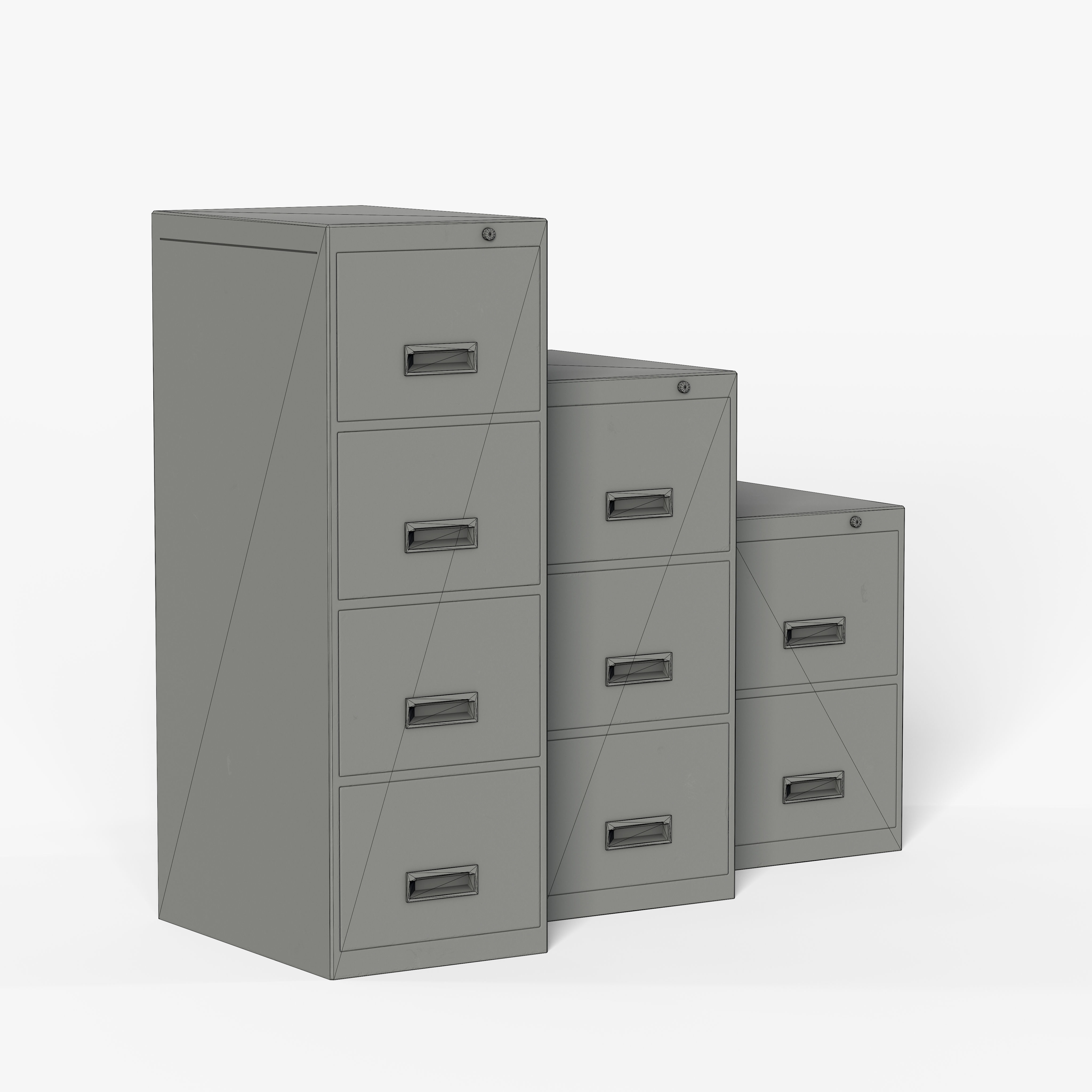 File Cabinet  Free low-poly 3D model_9