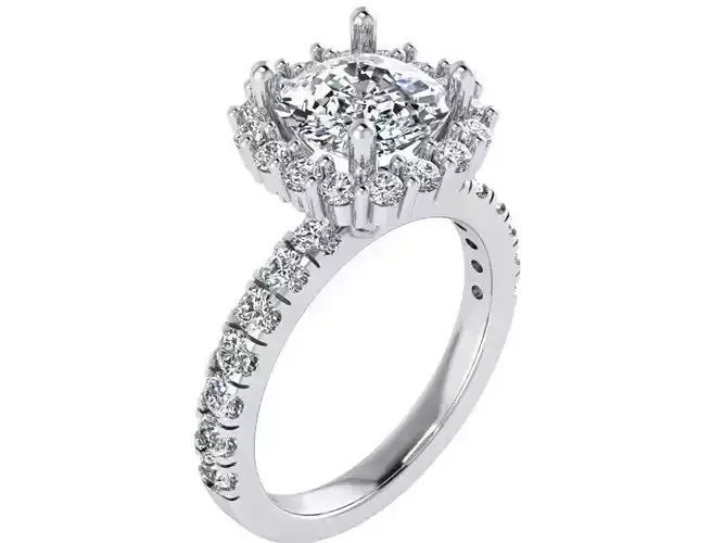 Cushion Halo Ring 1673