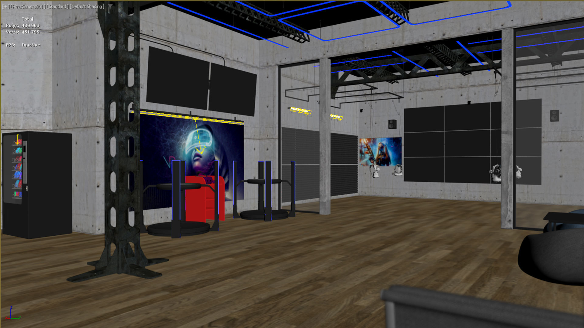 VR Park attraction interior 3ds max vray corona Scene Low-poly 3D model_8