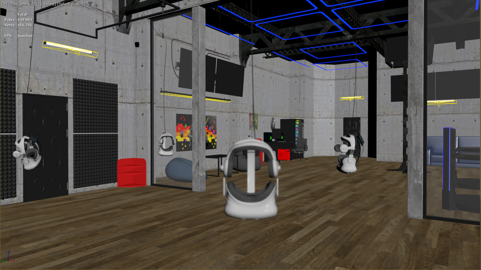 VR Park attraction interior 3ds max vray corona Scene Low-poly 3D model_9