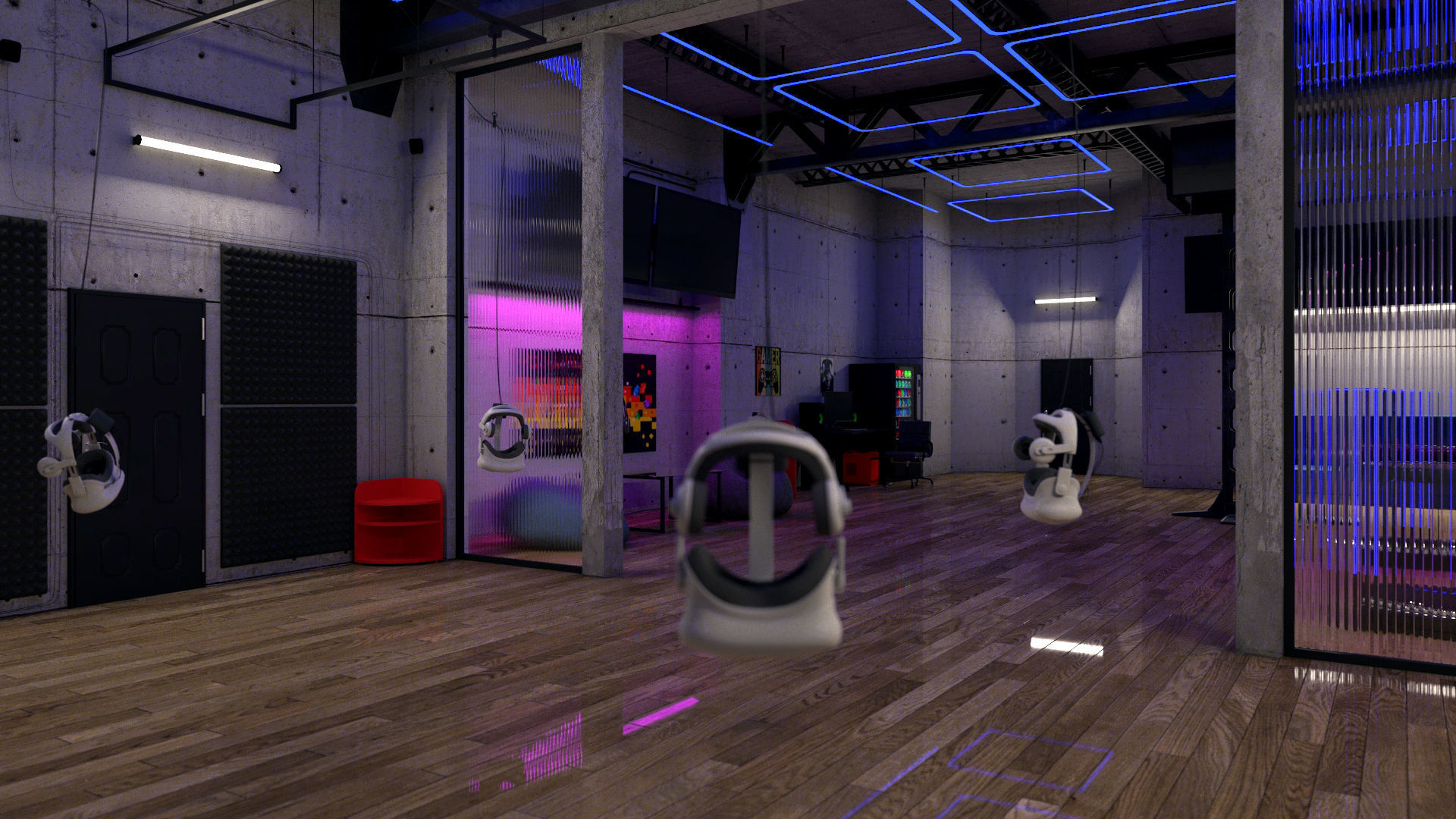 VR Park attraction interior 3ds max vray corona Scene Low-poly 3D model_4