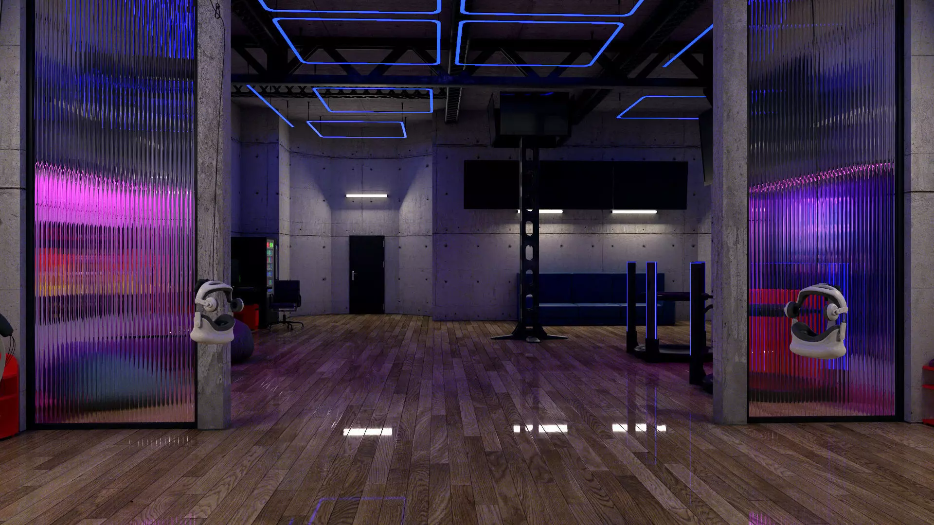 VR Park attraction interior 3ds max vray corona Scene Low-poly 3D model_0