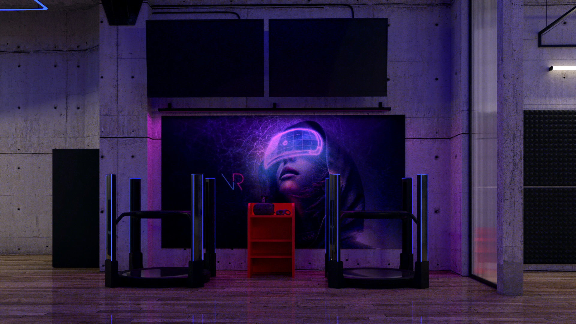 VR Park attraction interior 3ds max vray corona Scene Low-poly 3D model_2