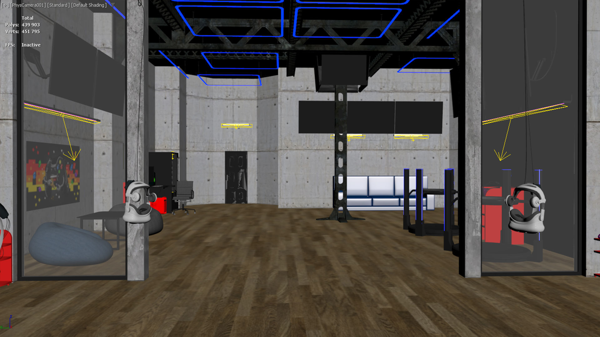 VR Park attraction interior 3ds max vray corona Scene Low-poly 3D model_7