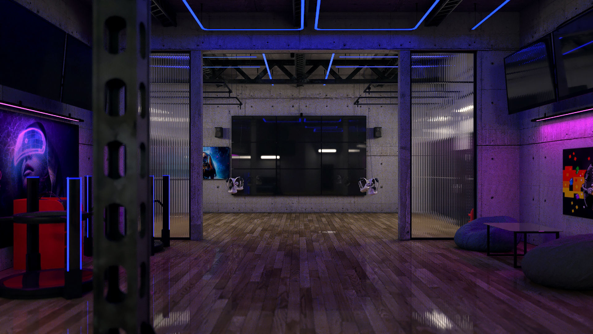 VR Park attraction interior 3ds max vray corona Scene Low-poly 3D model_1