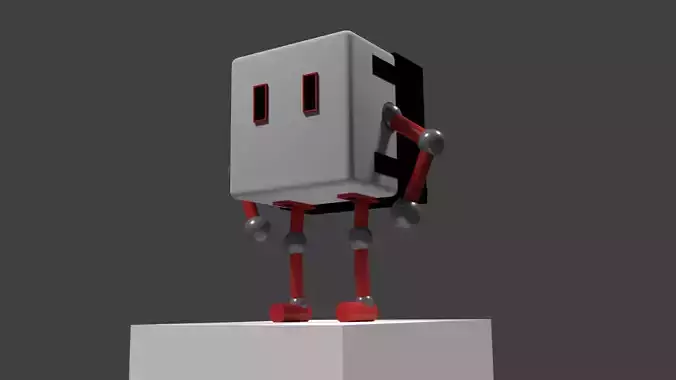 DeliverBox Character rigged Low-poly 3D model