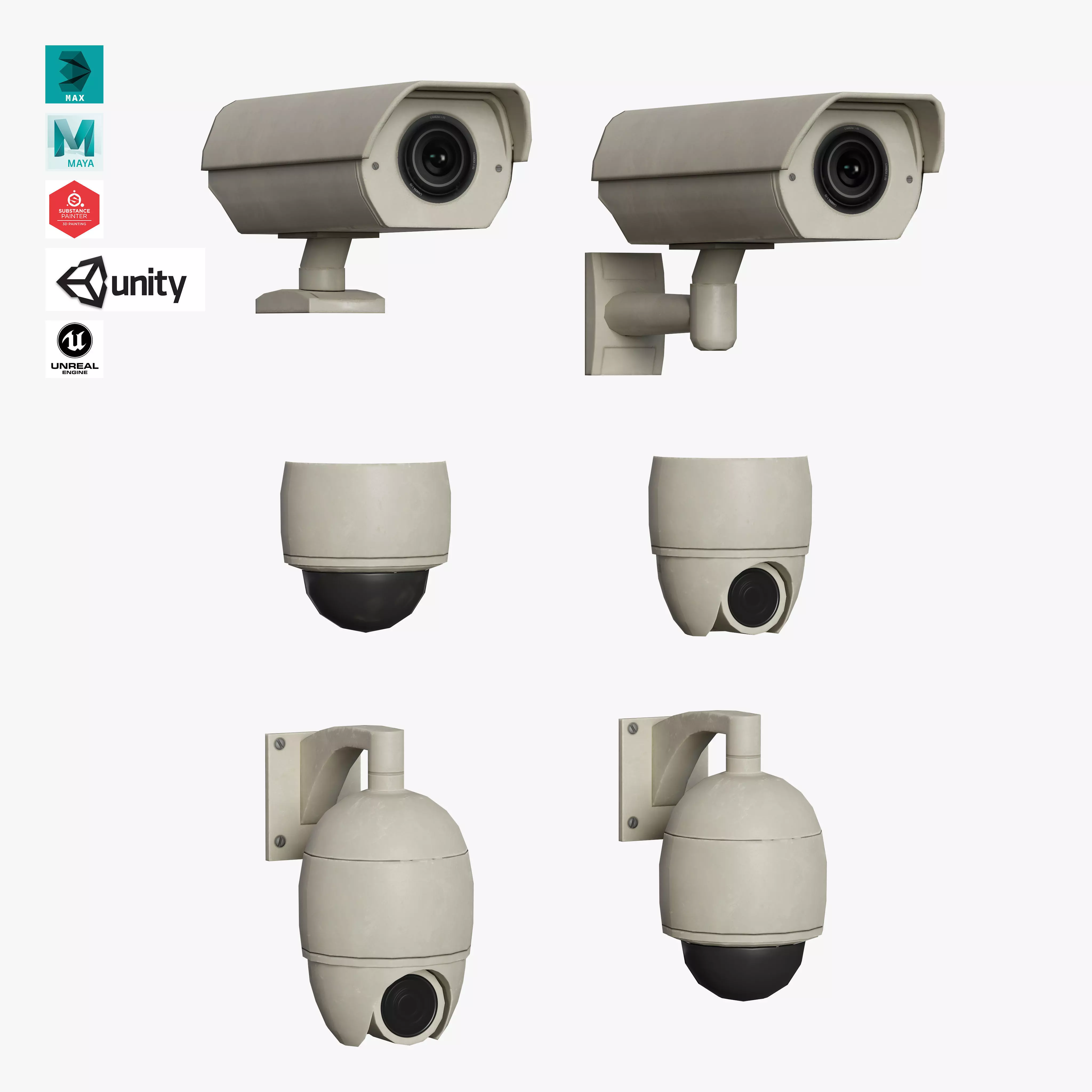 CCTV set Low-poly 3D model