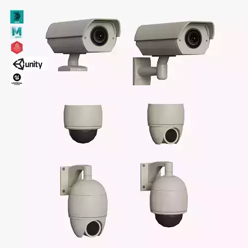 CCTV set Low-poly 3D model