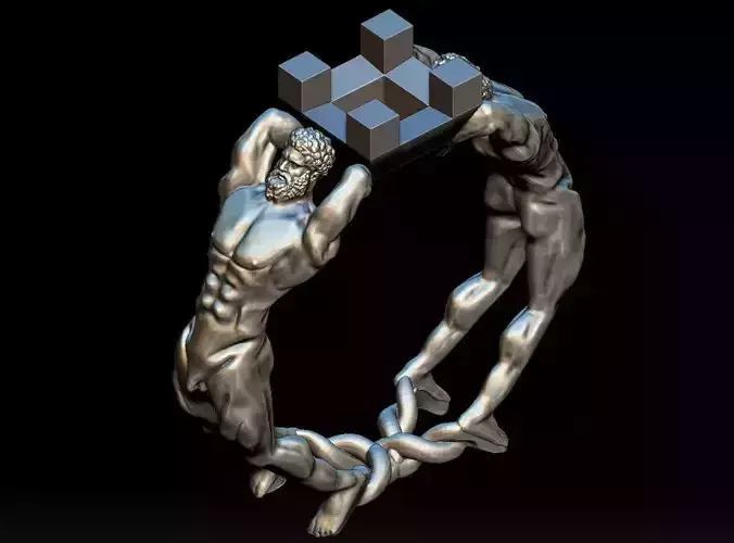 Hercules Atlas Ring  Greek Mythology 3D Print STL OBJ