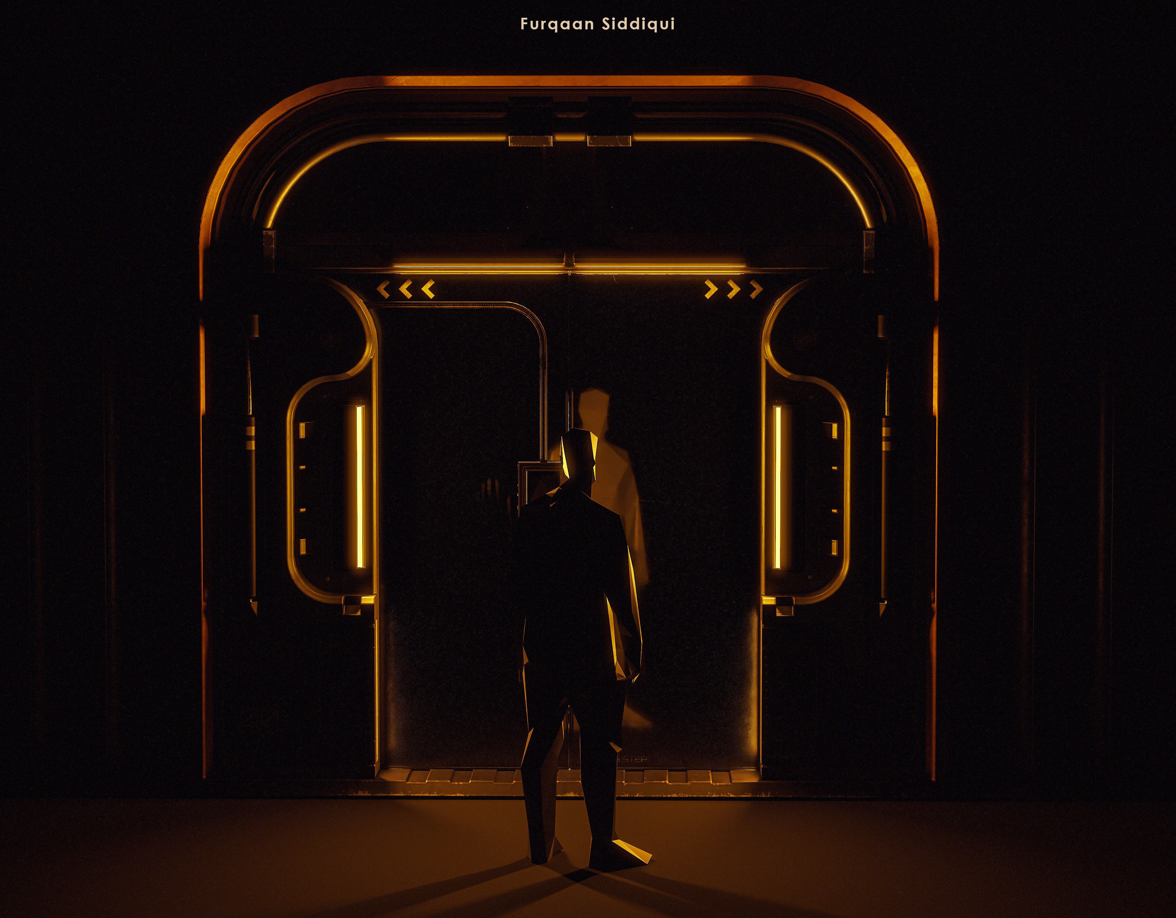 Sci-fi Door X1 PBR Low-poly 3D model_10