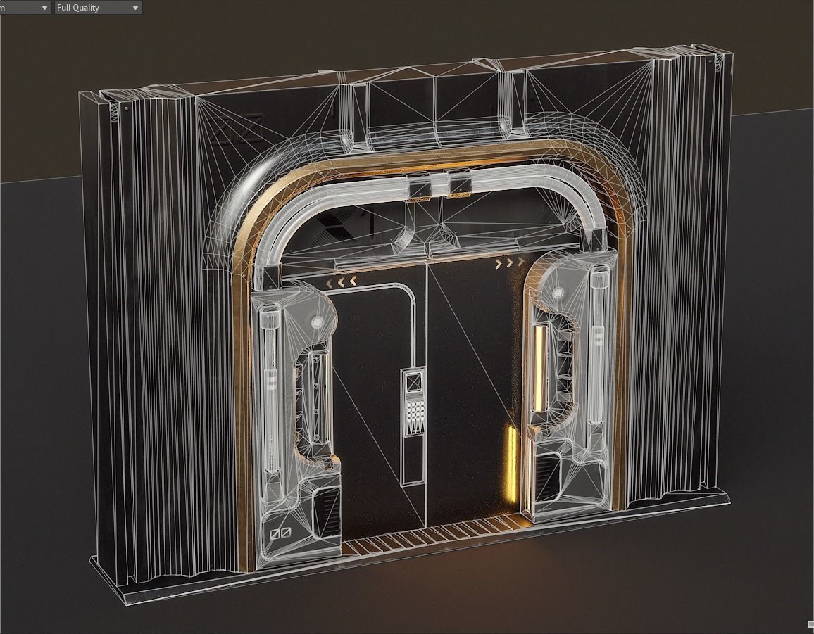 Sci-fi Door X1 PBR Low-poly 3D model_15
