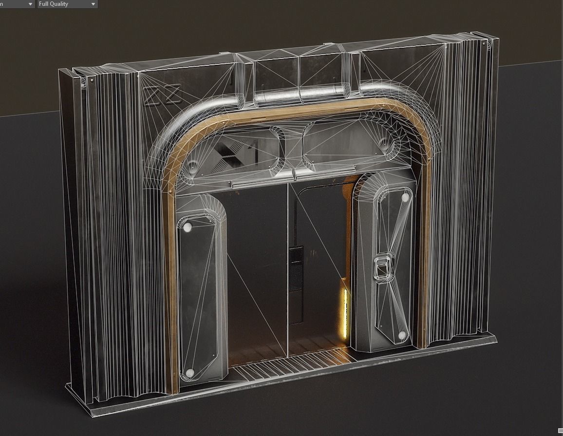 Sci-fi Door X1 PBR Low-poly 3D model_16