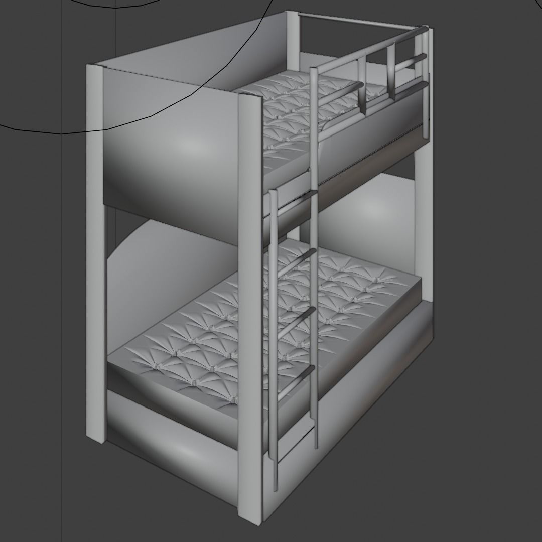Bed furniture 3D model_3