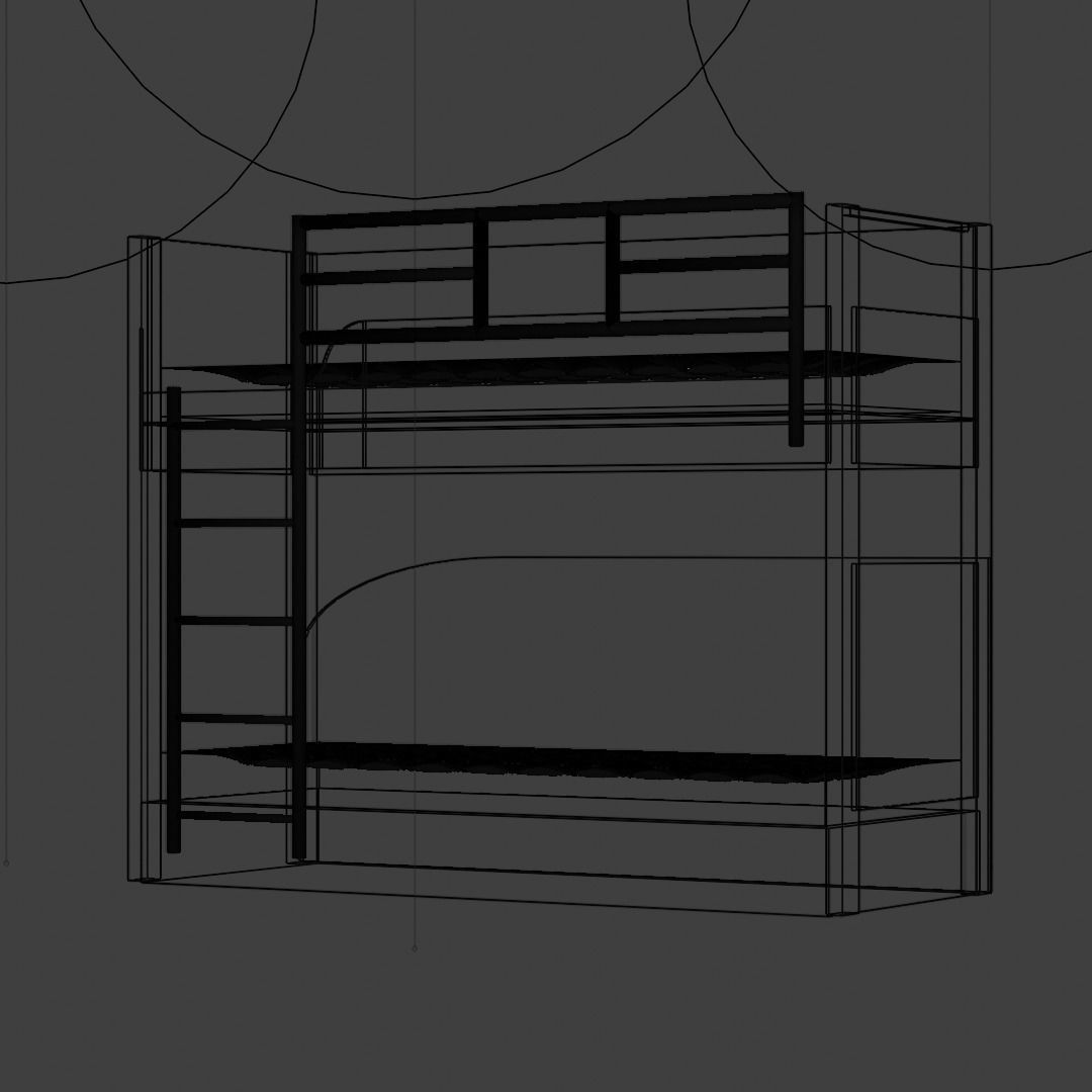 Bed furniture 3D model_4
