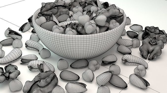 Nuts in a Bowl 3D model 7