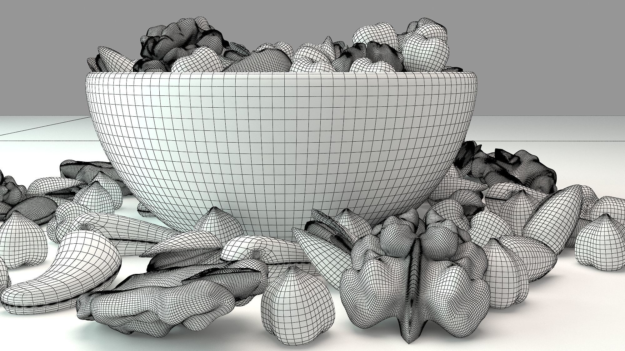 Nuts in a Bowl 3D model_7