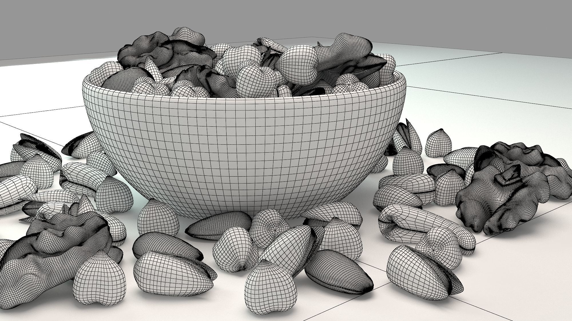 Nuts in a Bowl 3D model_8