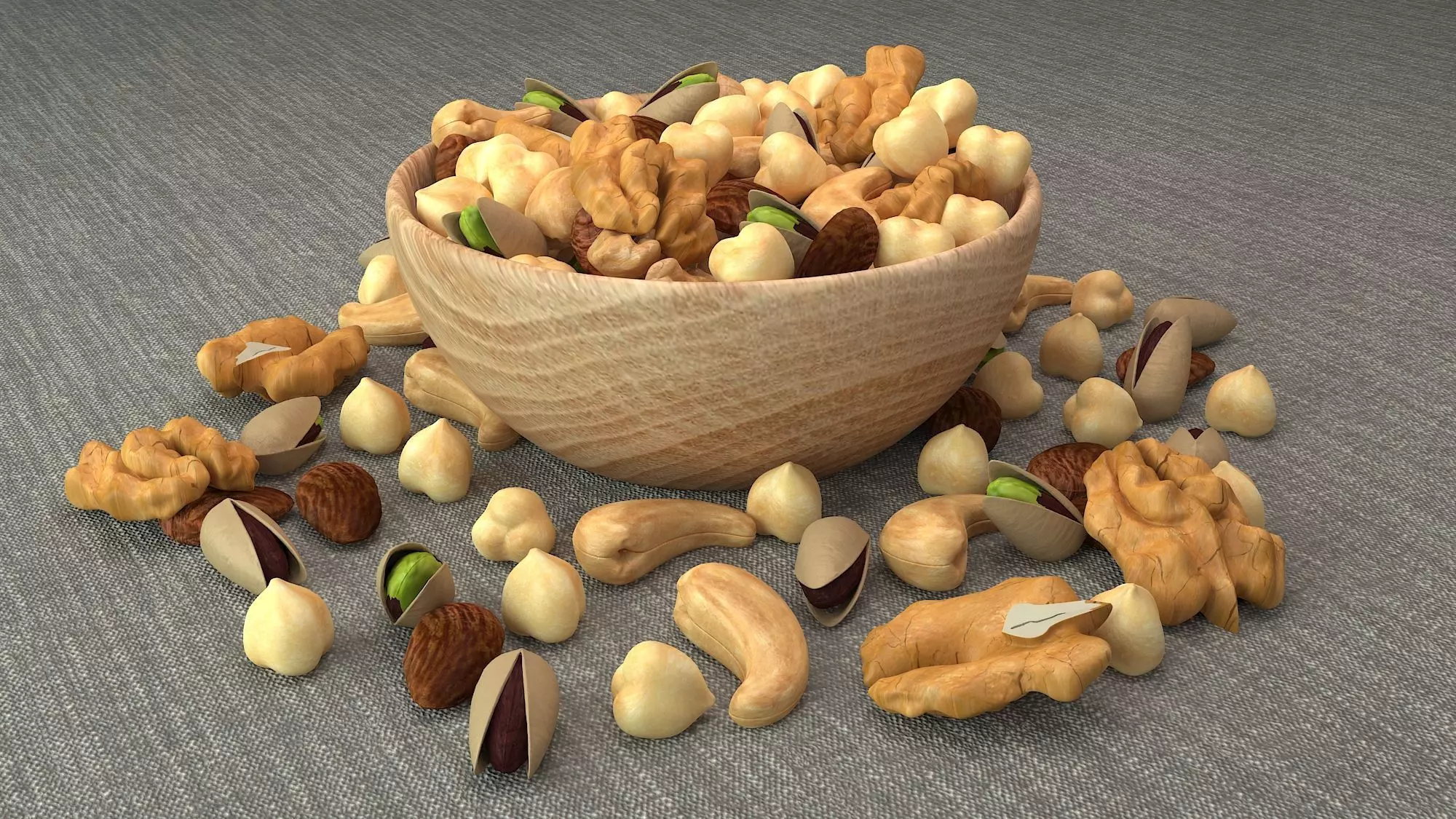 Nuts in a Bowl 3D model_0