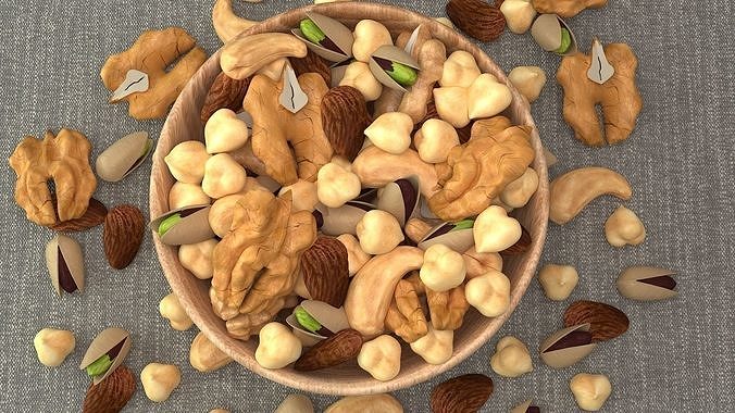 Nuts in a Bowl 3D model 5
