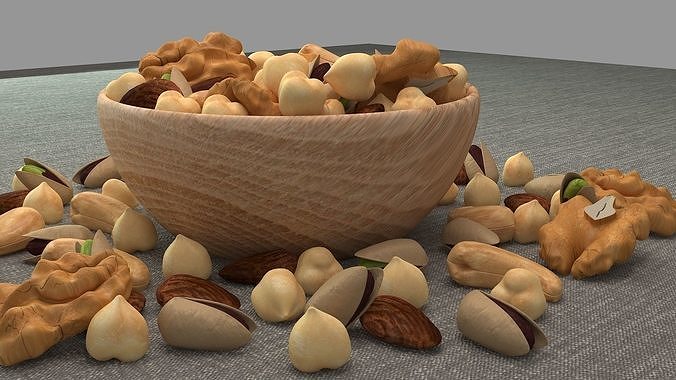 Nuts in a Bowl 3D model 4