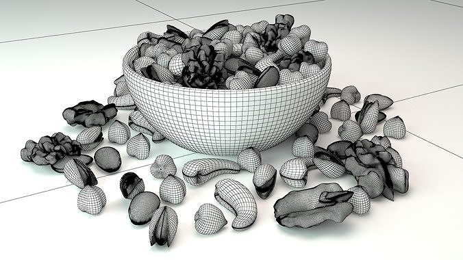 Nuts in a Bowl 3D model 6