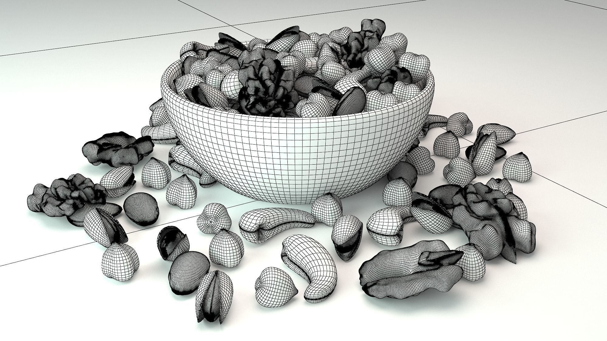 Nuts in a Bowl 3D model_5