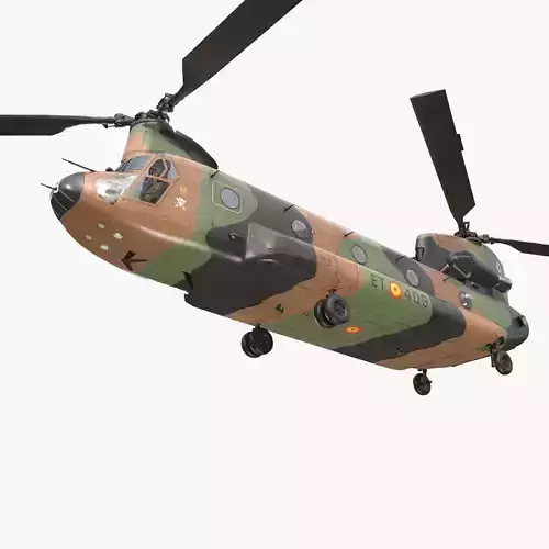 CH-47D Chinook Spanish Army Basic Animation Low-poly 3D model