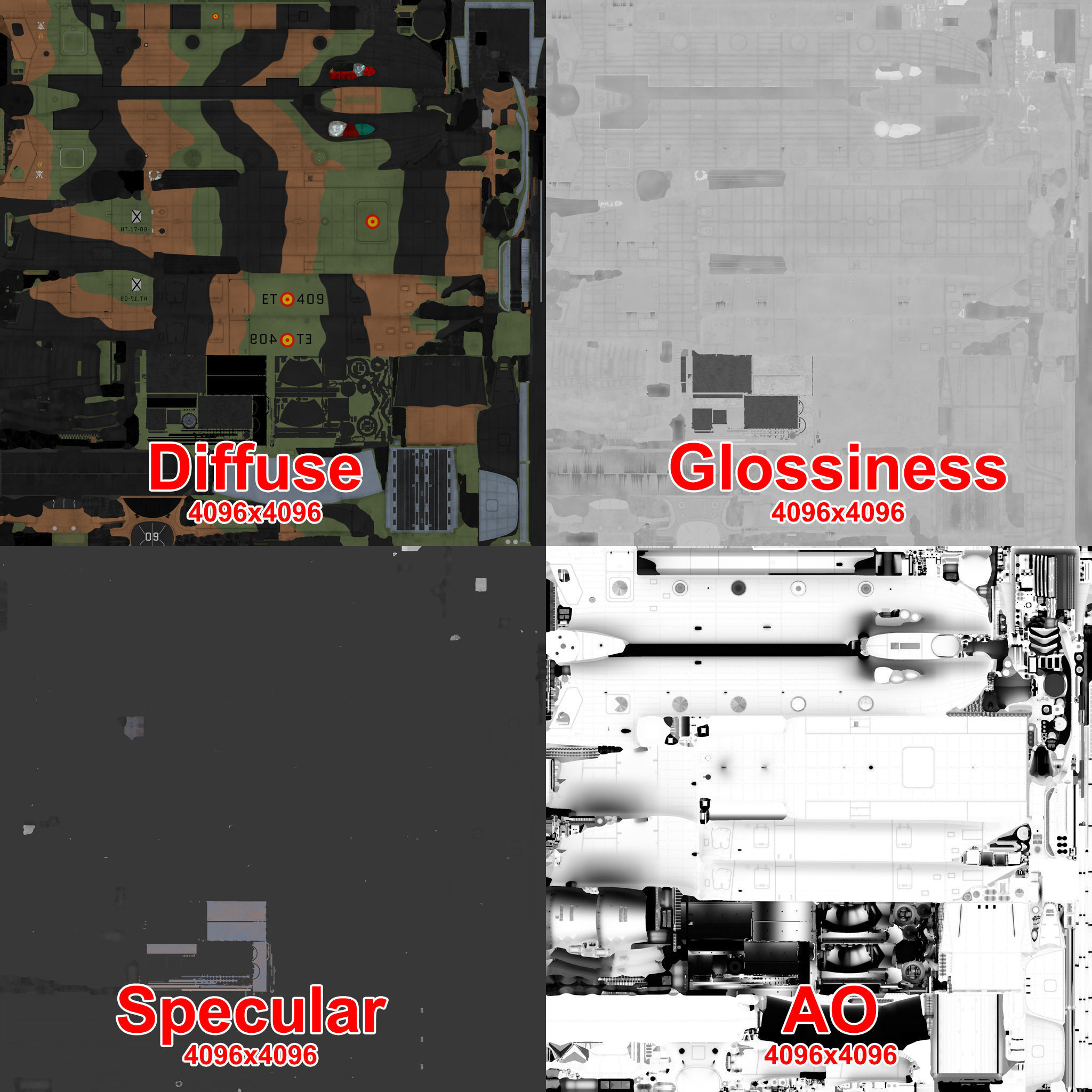 CH-47D Chinook Spanish Army Basic Animation Low-poly 3D model_37